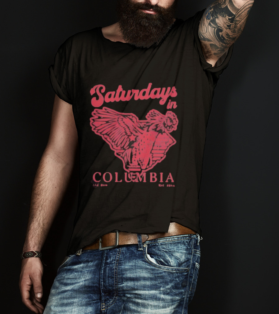 Saturdays In Columbia Old Row Gamecock Rooster Est 2014 T-Shirt