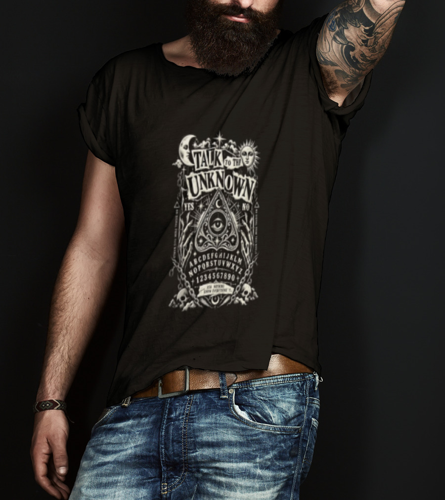 Talk To The Unknown Occult Face With Cosmic Eye And Teeth T-Shirt