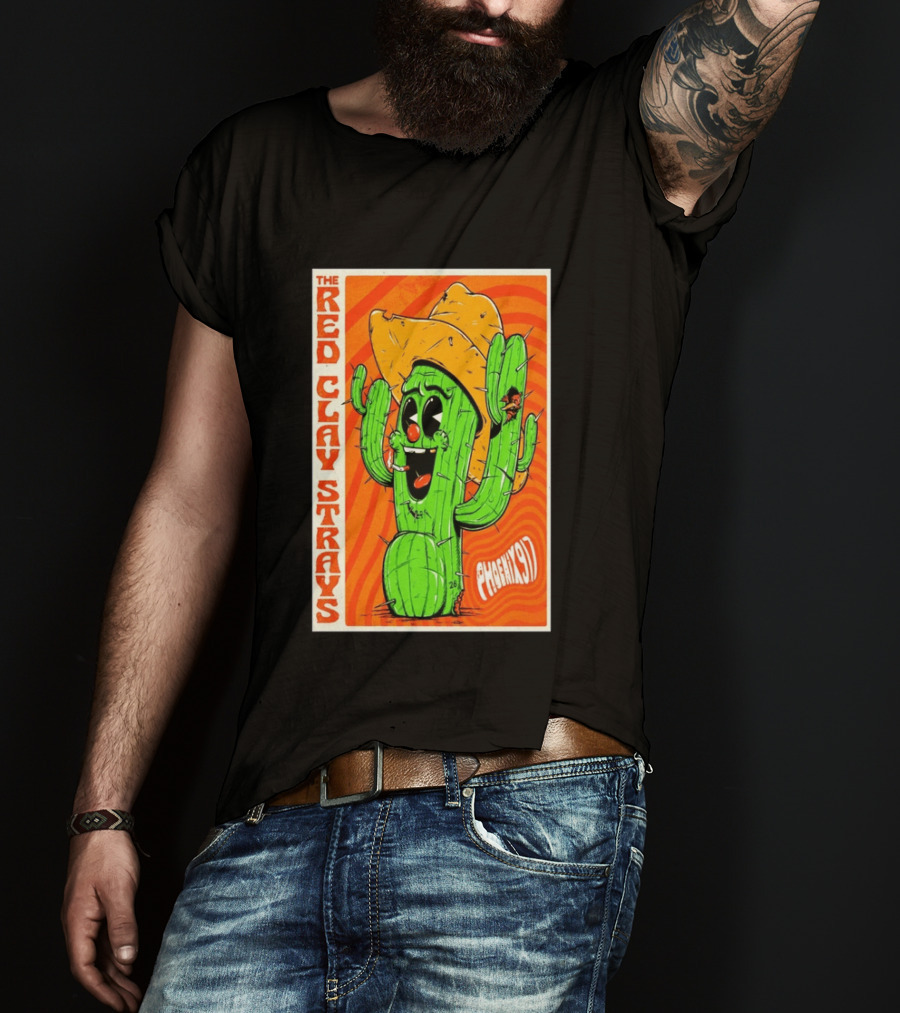 The Red Clay Strays Phoenix Cactus Character 2026 Desert Diamond Arena T-Shirt