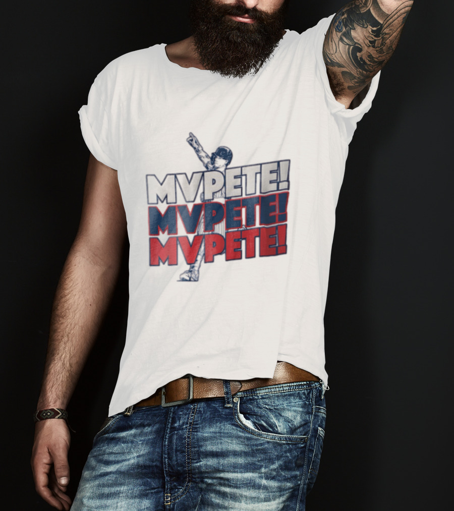 MVPETE Baseball Player Pointing Up Repeated T-Shirt