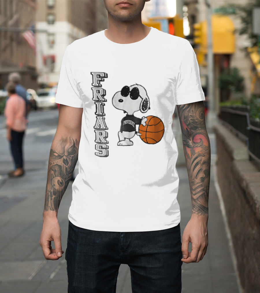Providence Friars NCAA Snoopy Leaning Basketball Sunglasses T-Shirt