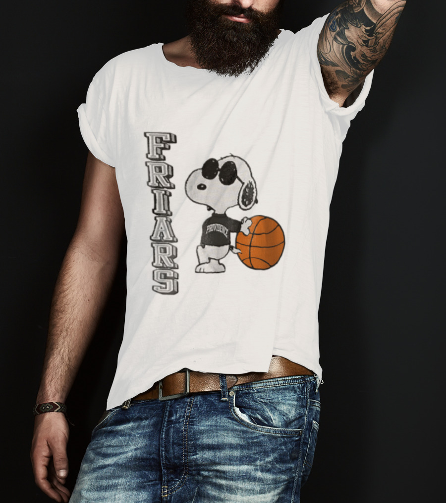 Providence Friars NCAA Snoopy Leaning Basketball Sunglasses T-Shirt