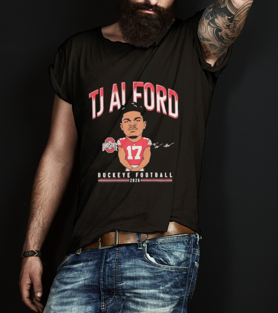 TJ Alford 17 Ohio State Buckeye Football 2026 Caricature T-Shirt