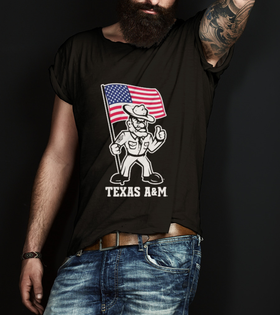 Texas A&M Ol' Sarge 2026 American Flag T-Shirt