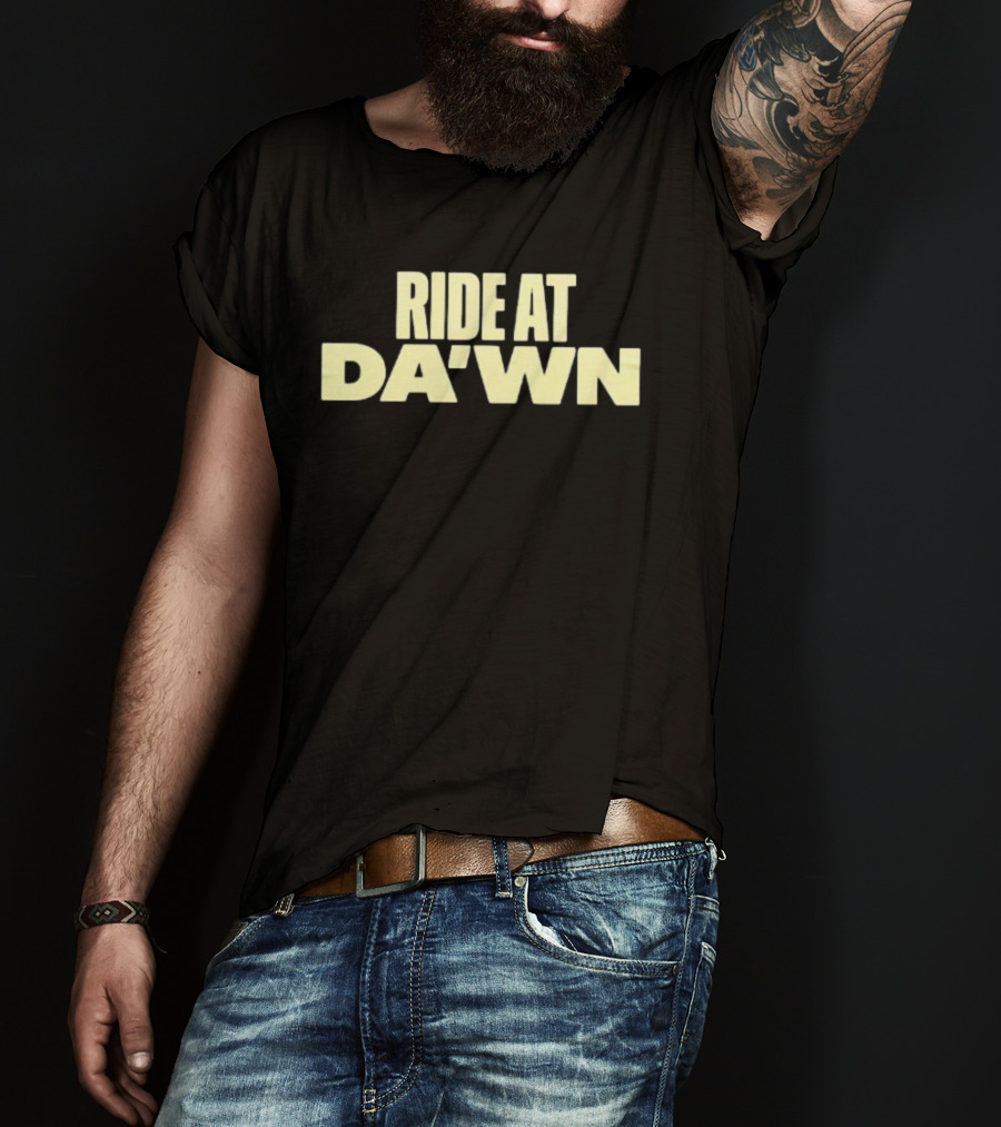 Aces Ride At Dawn Text Bold Yellow Font T-Shirt
