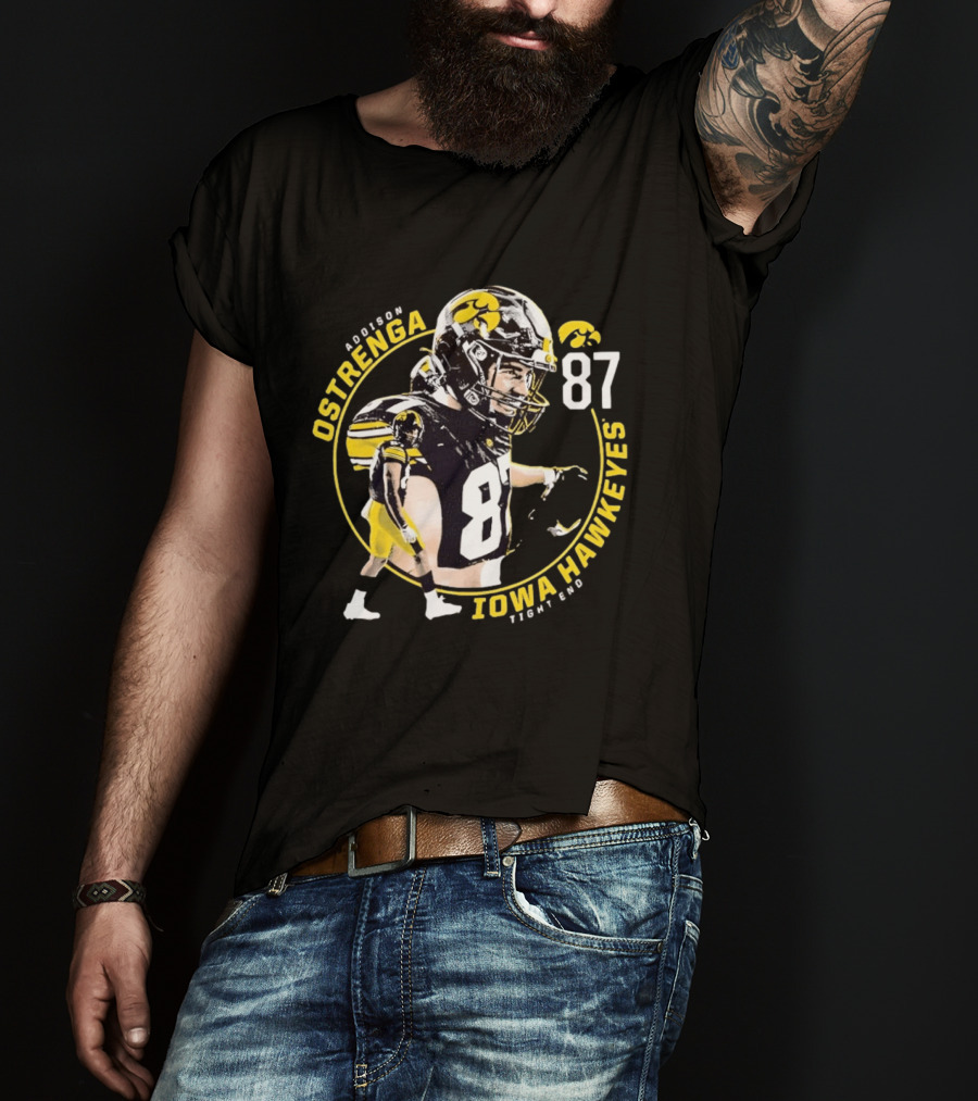 Ostrenga 87 Iowa Hawkeyes Tight End T-Shirt