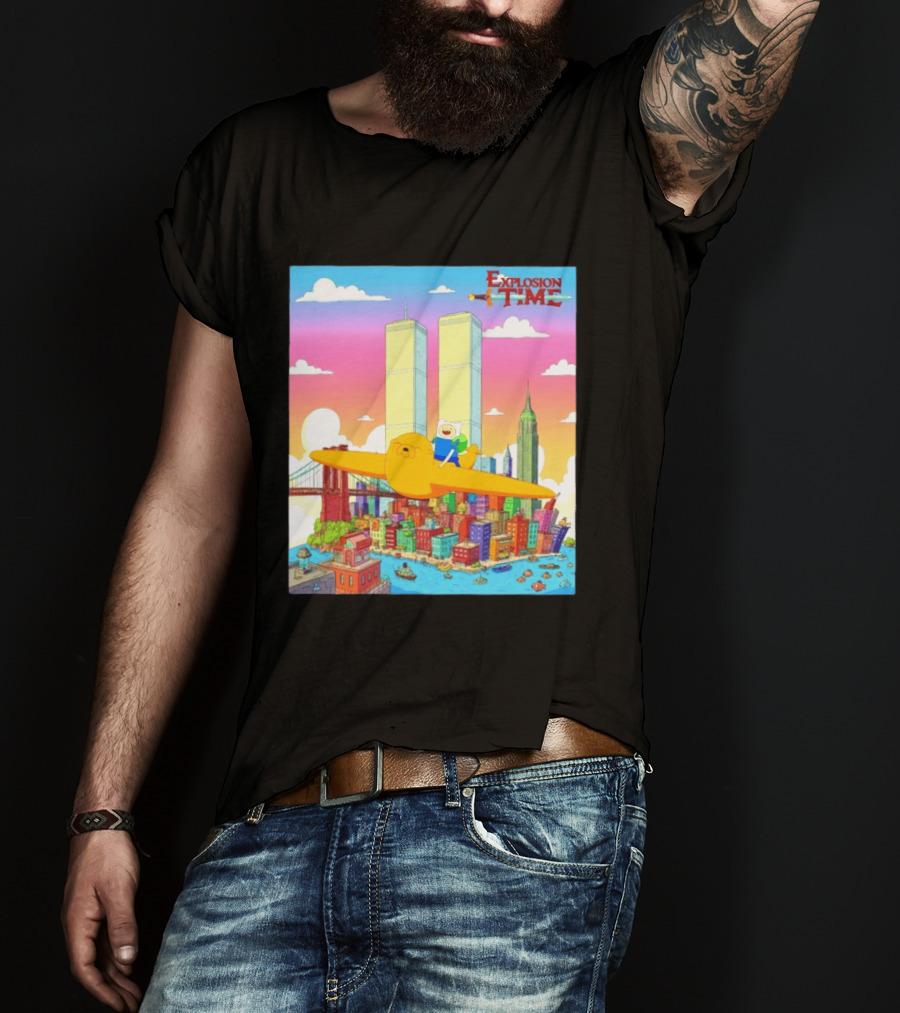 Explosion Time Adventure Finn And Jake NYC Skyline T-Shirt