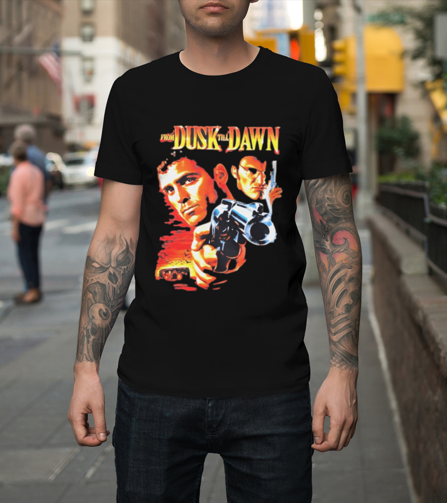 From Dusk Till Dawn Movie Artwork With Two Armed Characters T-Shirt