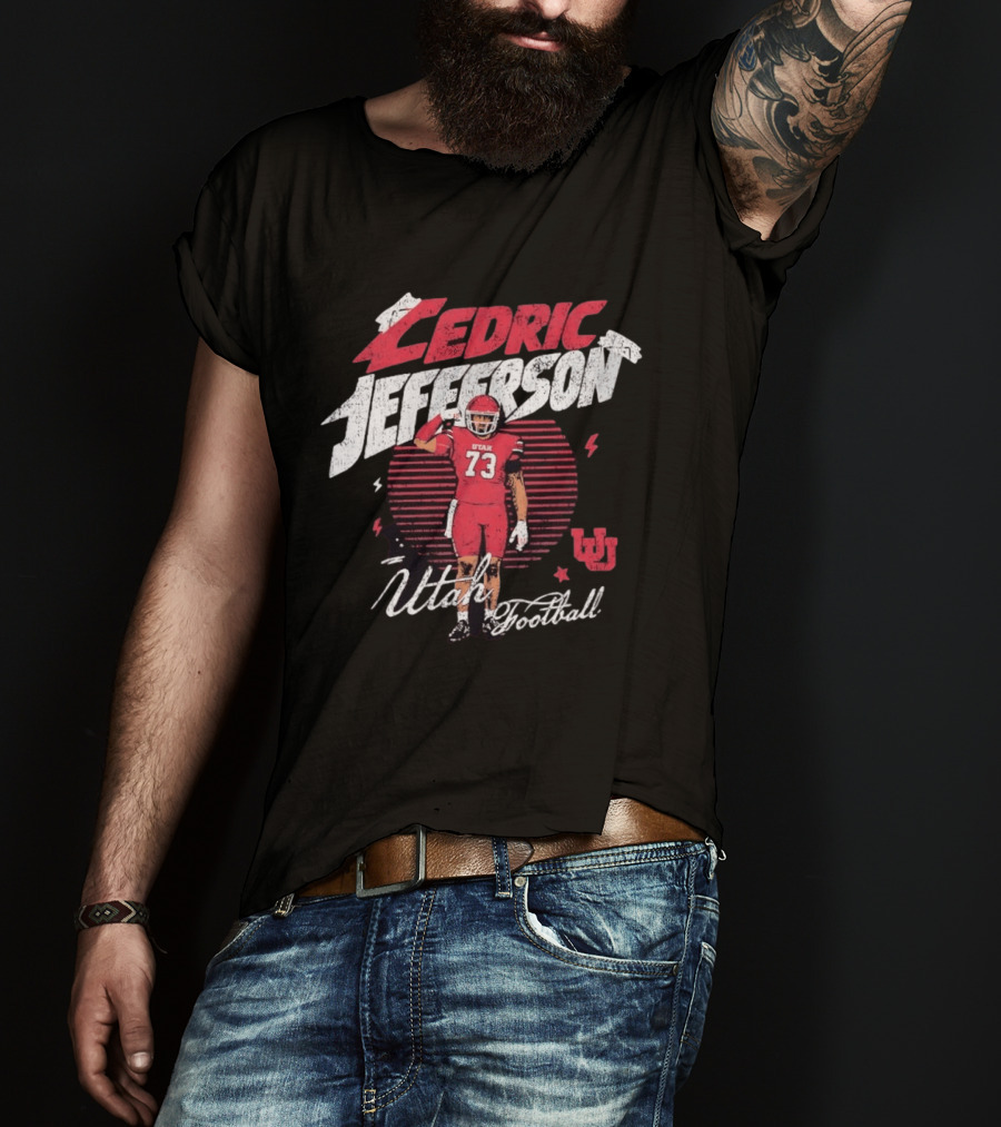Utah Utes Football Cedric Jefferson No 73 T-Shirt