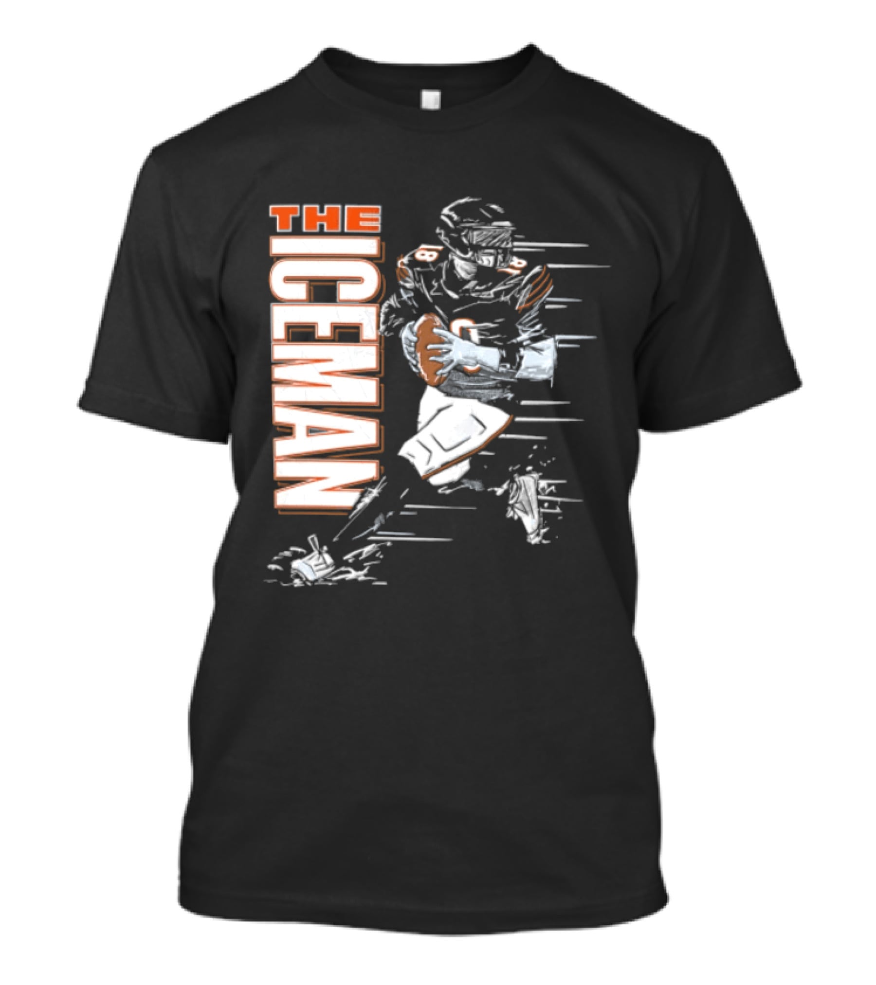 Chicago Bears The Iceman Football Player Running Holding Ball T-Shirt