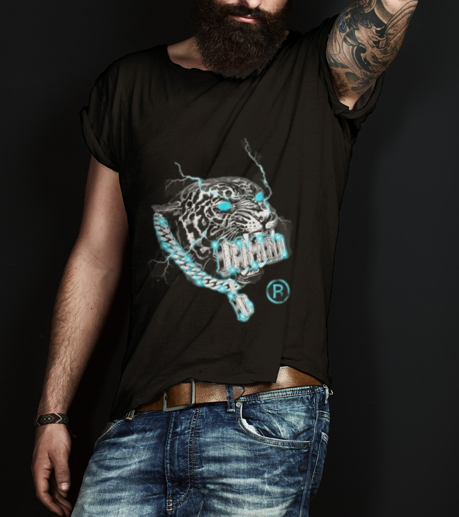 Marvel Black Panther Primal Lightning Panther With Blue Chain T-Shirt
