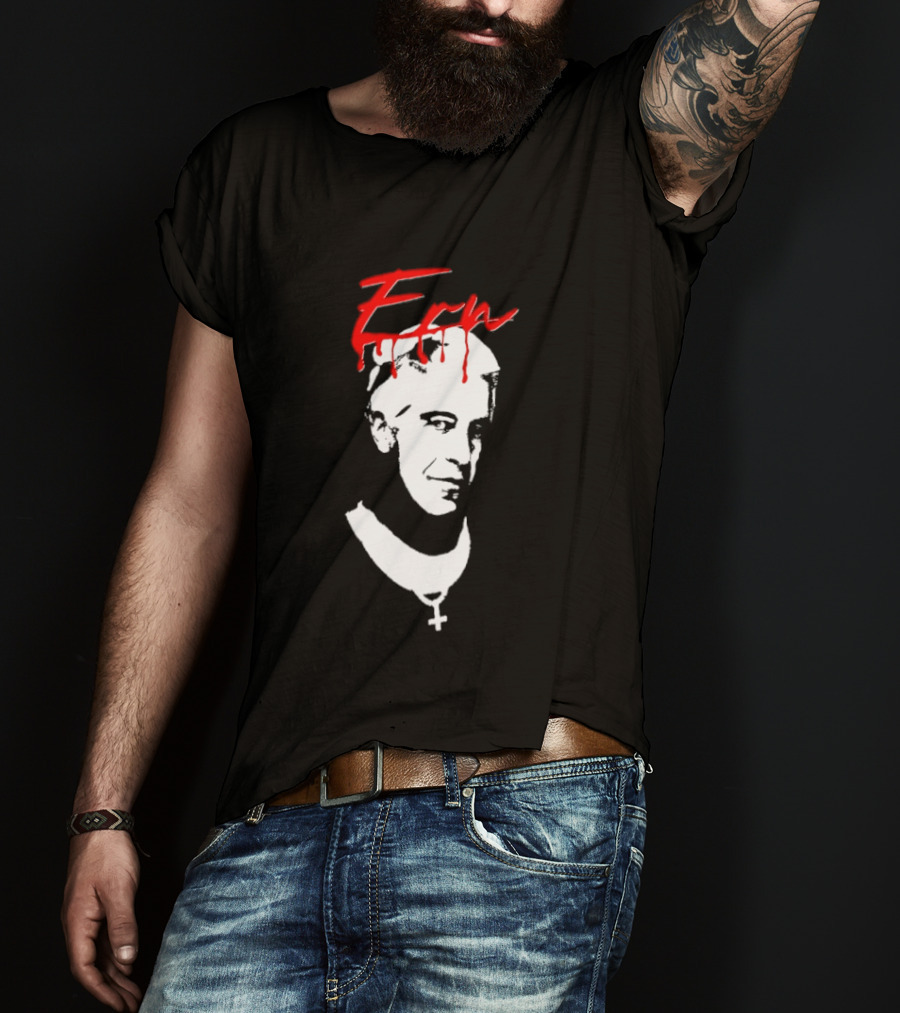 Epstein Priest With Dripping Red T-Shirt