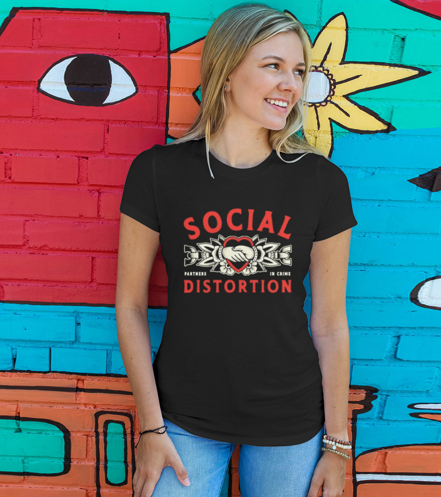 Social Distortion Partners In Crime Heart With Roses T-Shirt