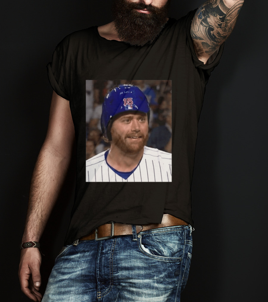 Taylor Davis Cubs Number 15 Helmet Stare T-Shirt