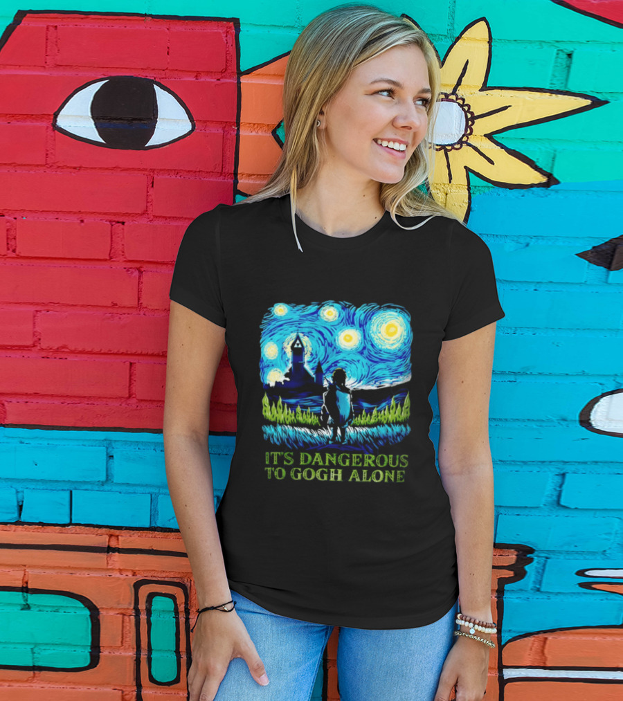 The Legend Of Zelda It's Dangerous To Gogh Alone Starry Night Link Standing T-Shirt