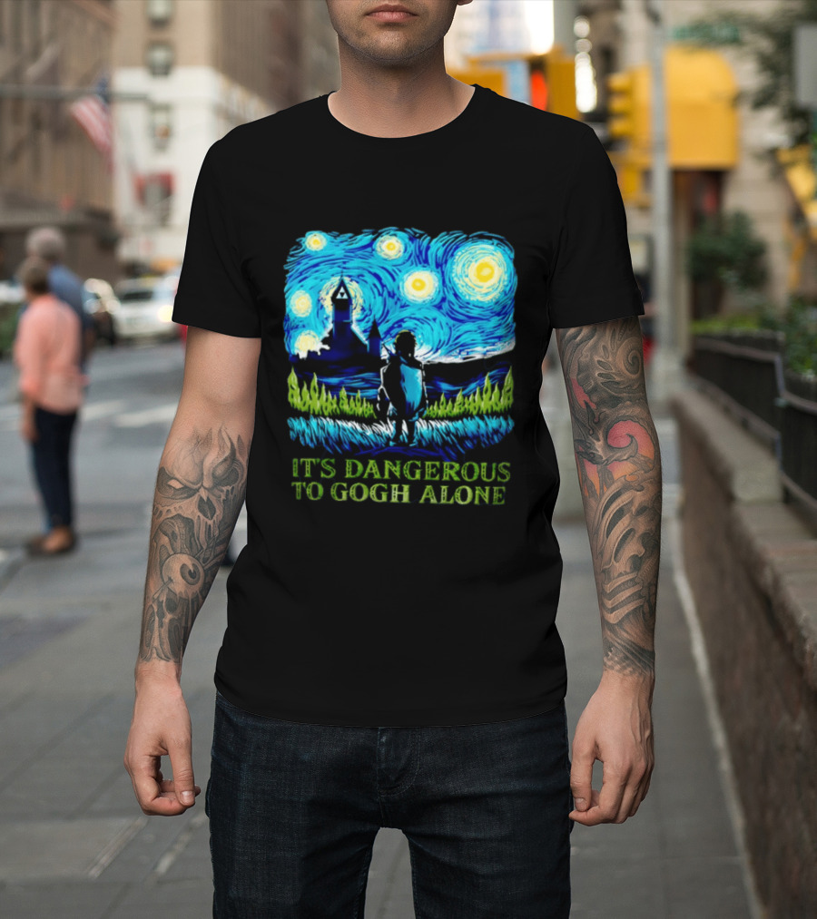 The Legend Of Zelda It's Dangerous To Gogh Alone Starry Night Link Standing T-Shirt