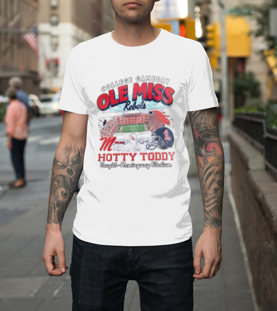 College Gameday Ole Miss Rebels Hotty Toddy Football Stadium Helmet T-Shirt