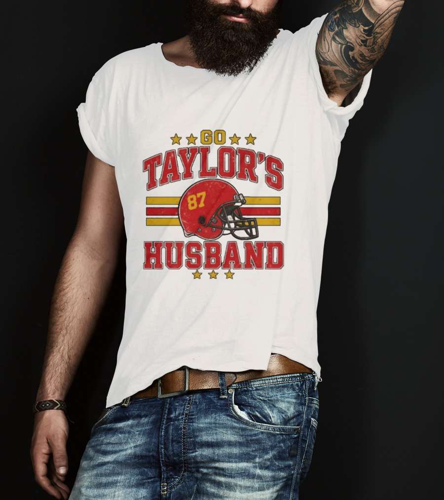 Go Taylor's Husband Football Helmet 87 Stars T-Shirt