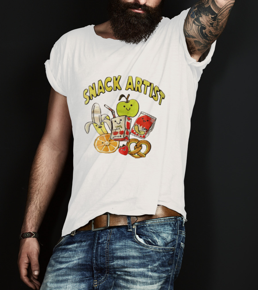 Snacks Juice Banana Apple Chips Pretzel Orange Cartoon T-Shirt