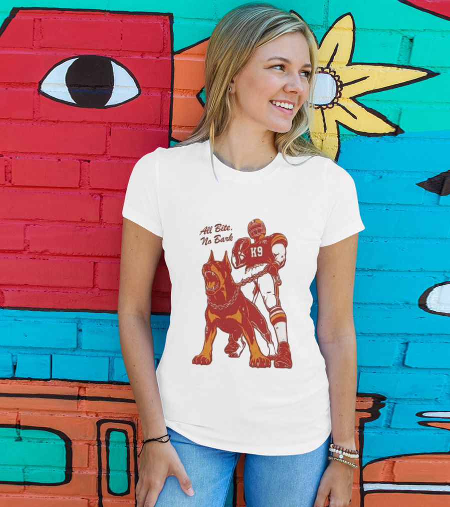 Kenneth Walker III K9 All Bite No Bark Football Player And Dog T-Shirt
