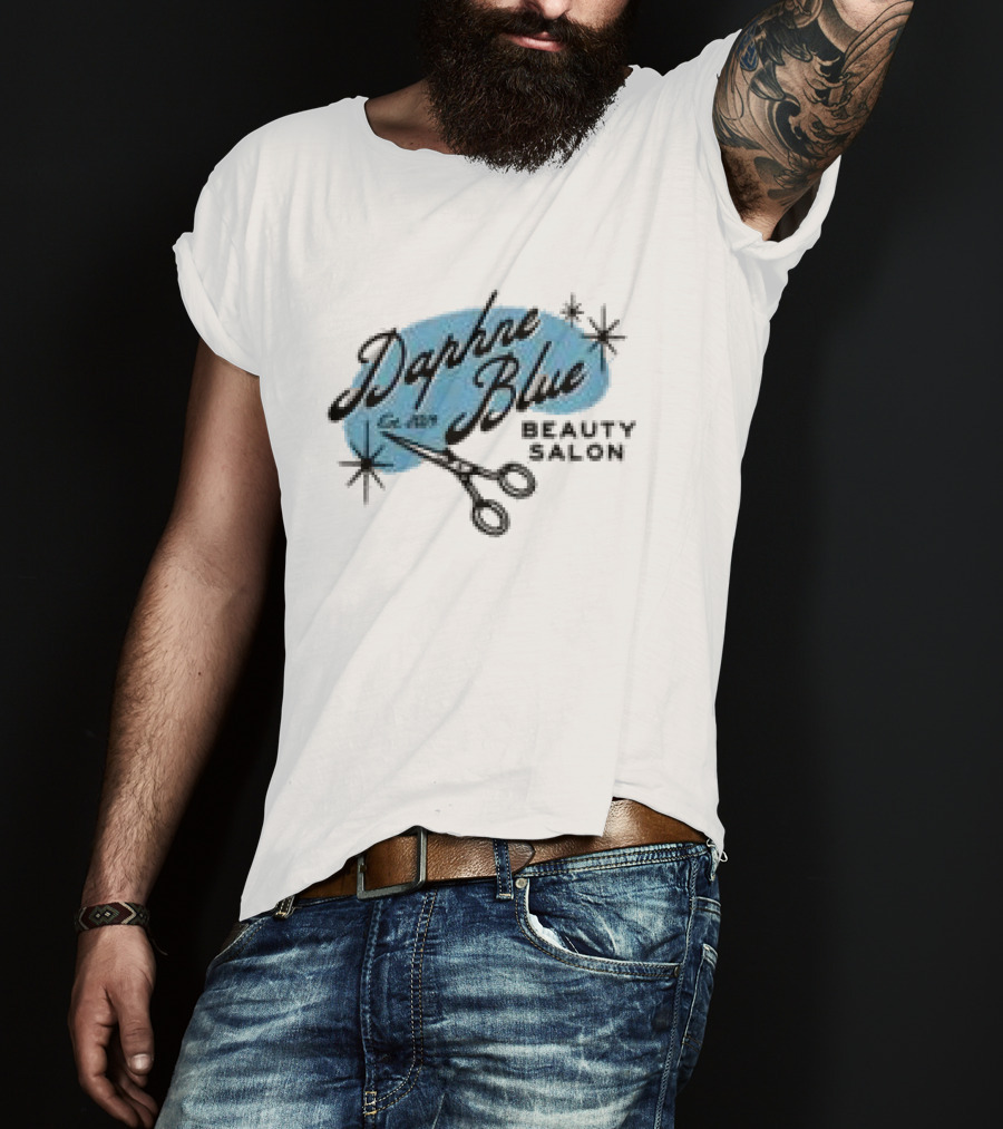 Daphne Blue Beauty Salon Est. 1983 Scissors Stars T-Shirt