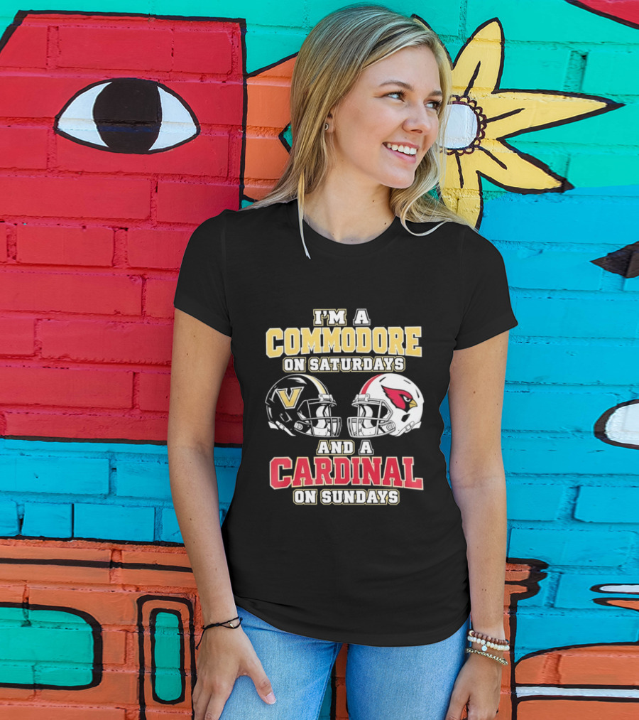 I'm A Commodore On Saturdays And A Cardinal On Sundays Football Helmets T-Shirt