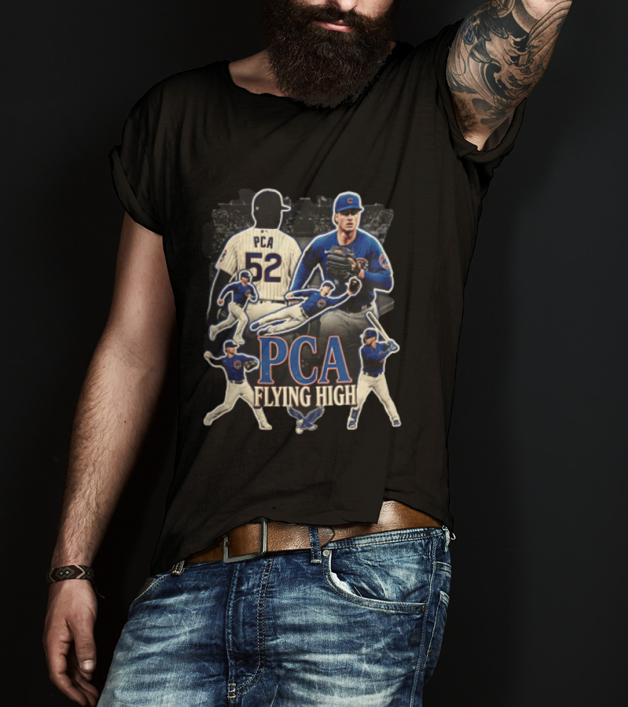 PCA Flying High Chicago Cubs Pete Crow Armstrong Multiple Action Poses T-Shirt