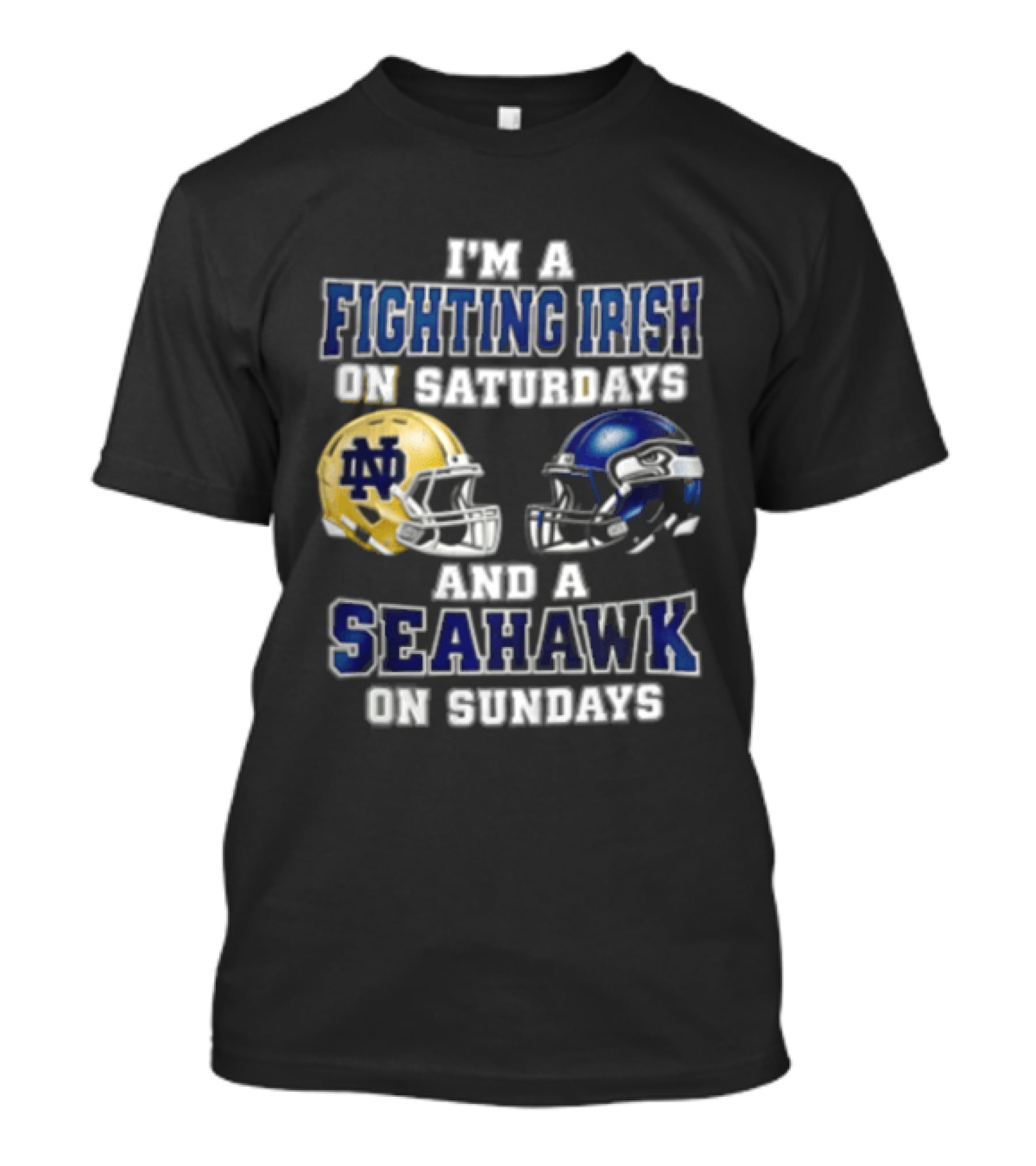 Notre Dame Fighting Irish Saturdays Seattle Seahawks Sundays T-Shirt