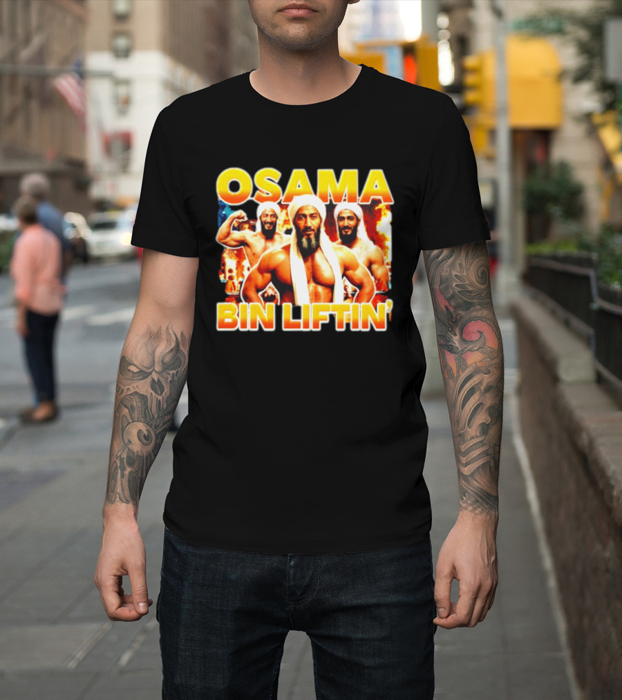 Osama Bin Liftin' Muscular Trio With Turbans And Explosive T-Shirt