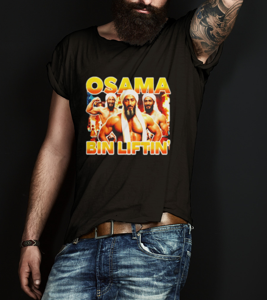 Osama Bin Liftin' Muscular Trio With Turbans And Explosive T-Shirt