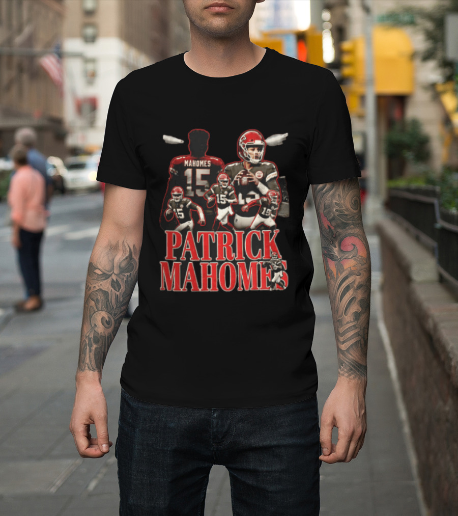 Kansas City Chiefs Patrick Mahomes Vintage Football Player Collage T-Shirt