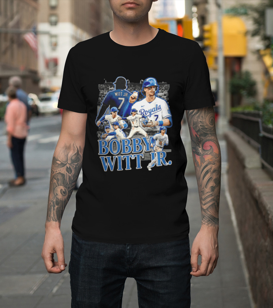 Kansas City Royals Bobby Witt Jr Multiple Poses Collage T-Shirt