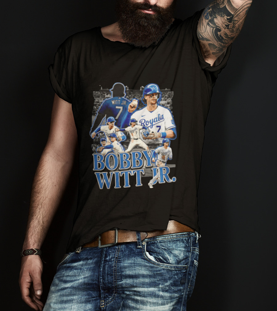 Kansas City Royals Bobby Witt Jr Multiple Poses Collage T-Shirt