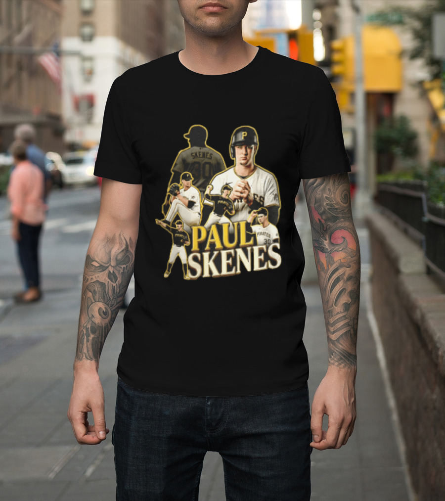 Pittsburgh Pirates Paul Skenes Jersey Pitching Fielding Action T-Shirt