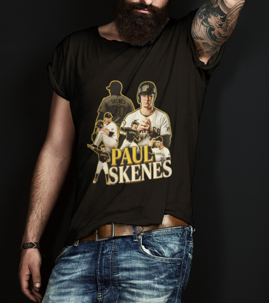 Pittsburgh Pirates Paul Skenes Jersey Pitching Fielding Action T-Shirt
