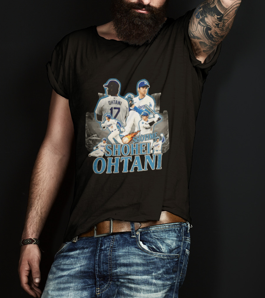 Los Angeles Dodgers Shohei Ohtani Shotime Multiple Baseball Poses T-Shirt