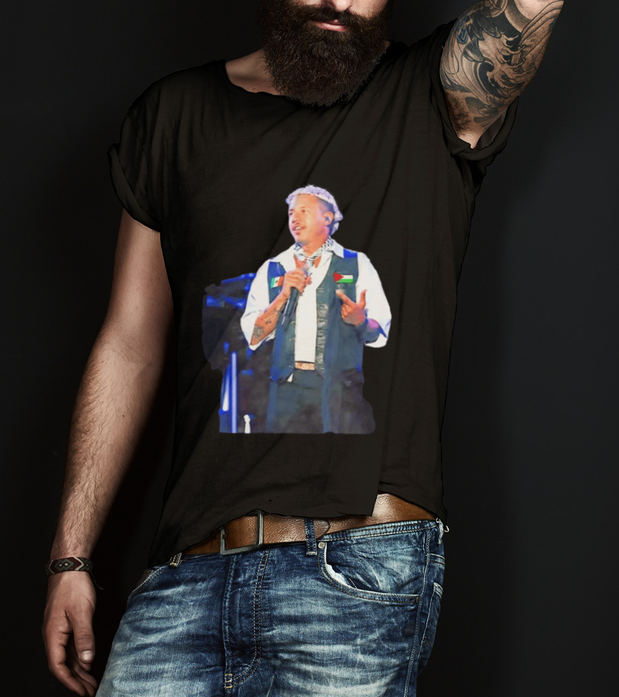 Macklemore Live Performance Vest With Flag Patches T-Shirt