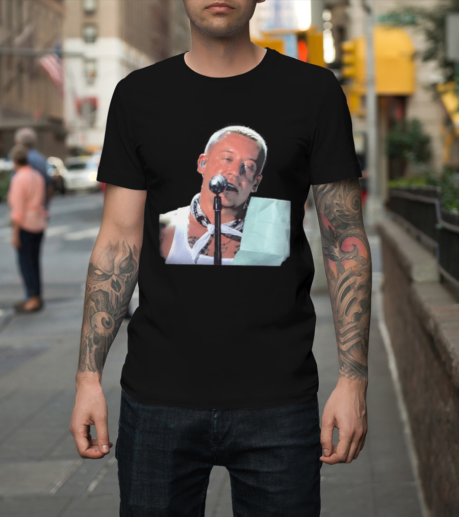 Macklemore White Bandana Performance Look Rapper T-Shirt