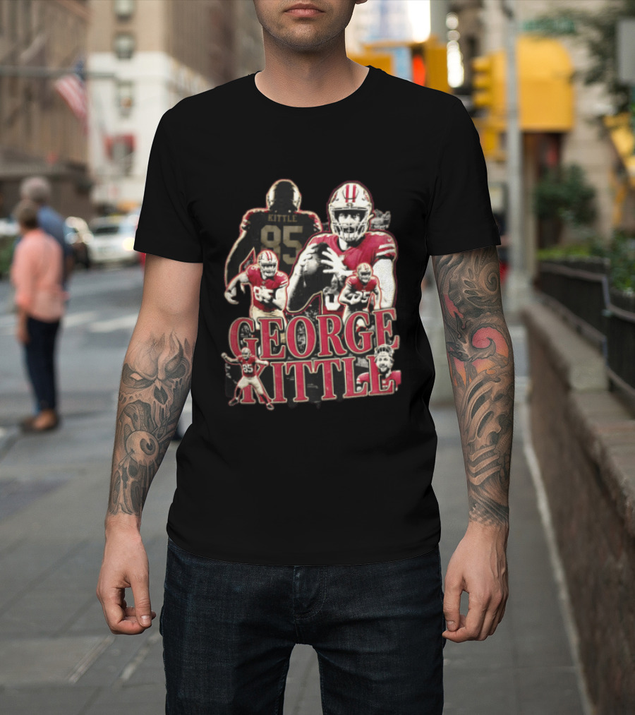 San Francisco 49ers George Kittle Number 85 Football Collage T-Shirt