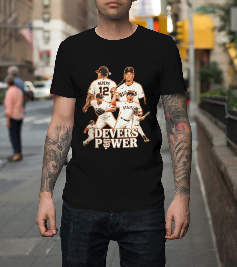 San Francisco Giants Devers Power Baseball Player Action Poses T-Shirt