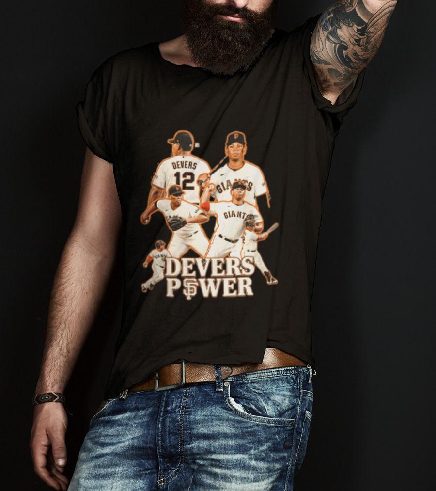 San Francisco Giants Devers Power Baseball Player Action Poses T-Shirt
