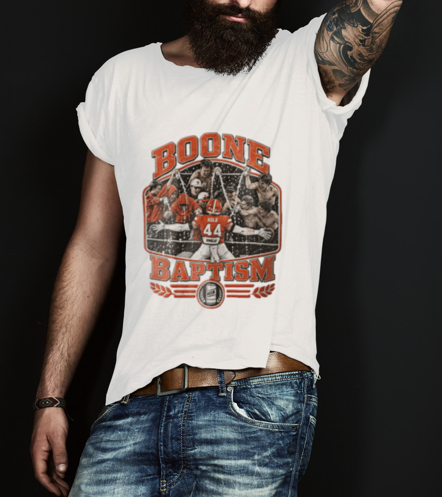 Boone Baptism Kolb Douglas Football Players Spraying Beer Celebration T-Shirt