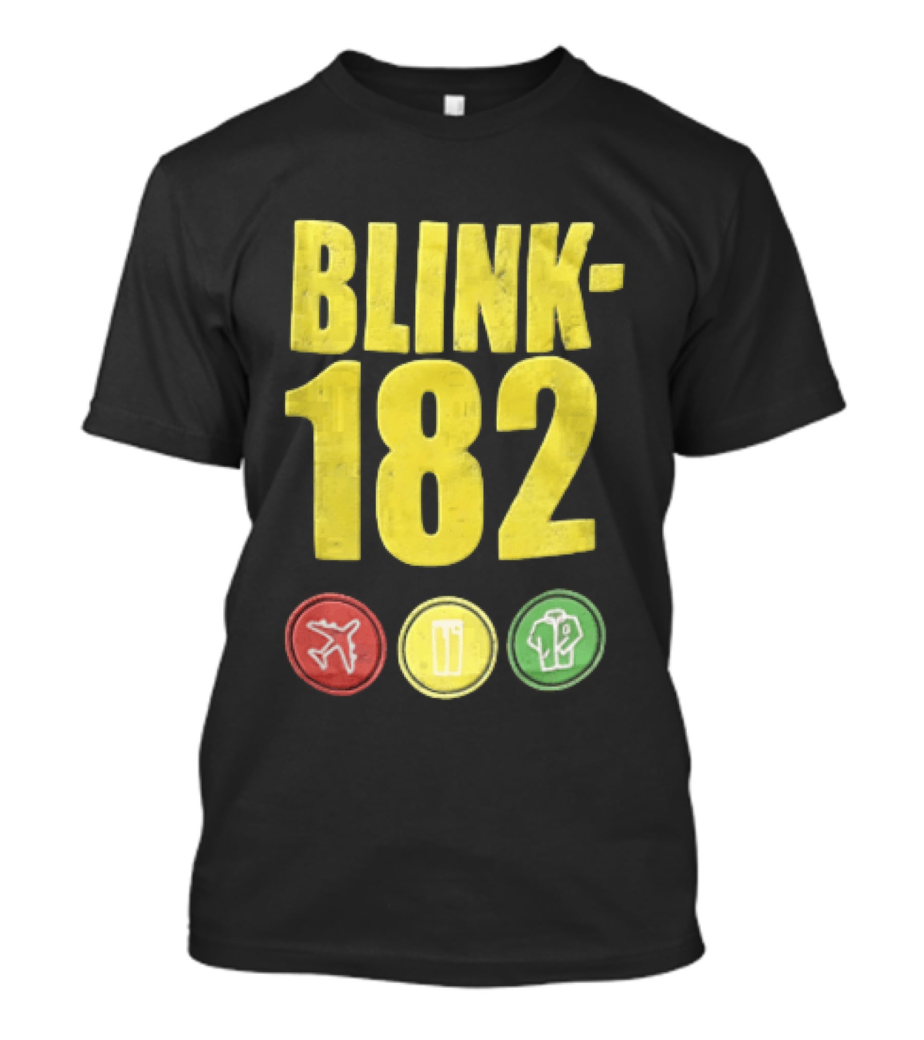 Blink 182 Yellow Airplane Glass T-Shirt