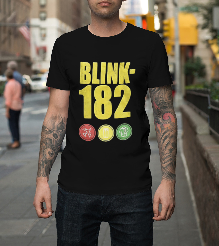 Blink 182 Yellow Airplane Glass T-Shirt