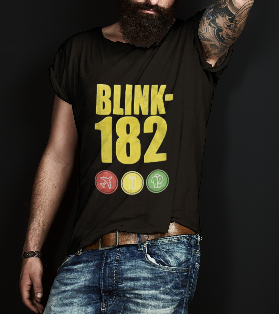 Blink 182 Yellow Airplane Glass T-Shirt
