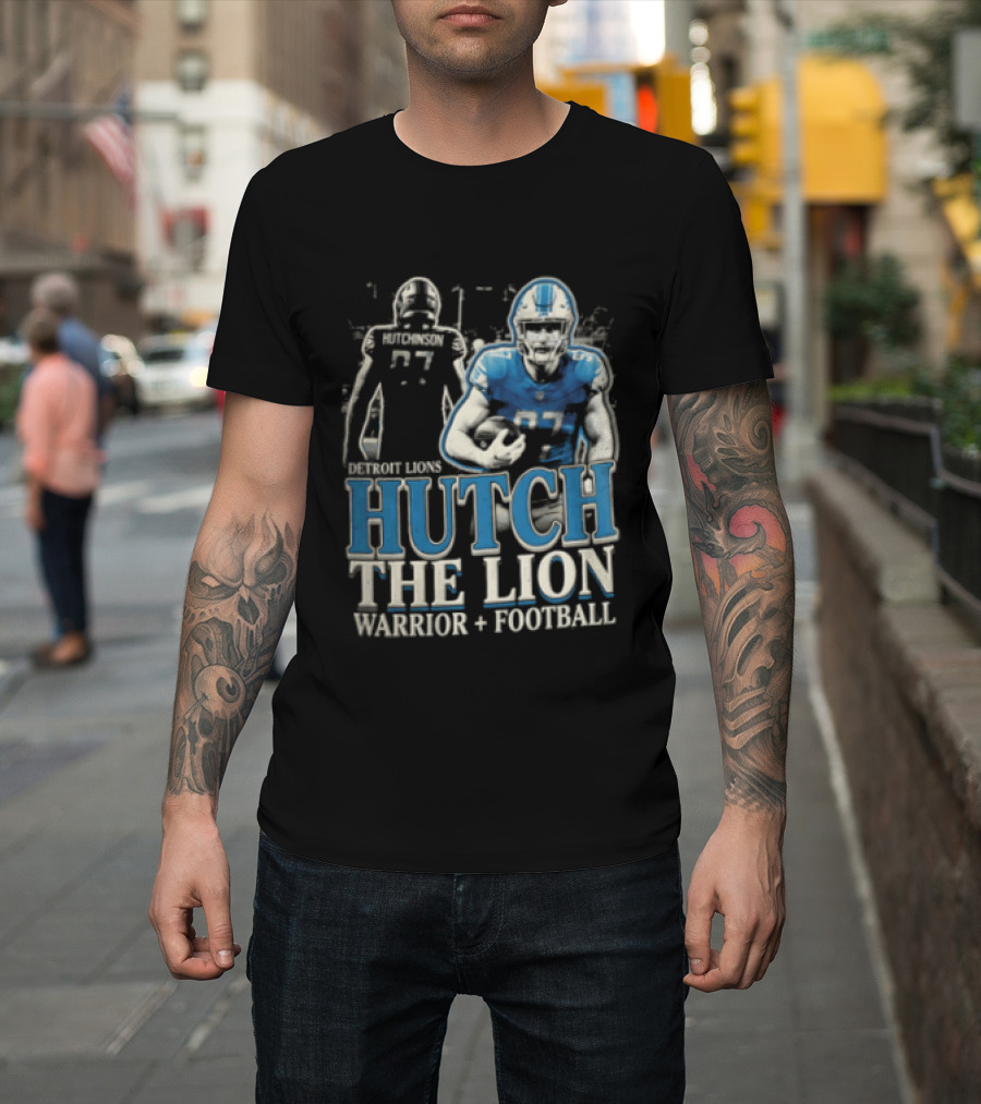 Detroit Lions Hutch The Lion Warrior Football T-Shirt