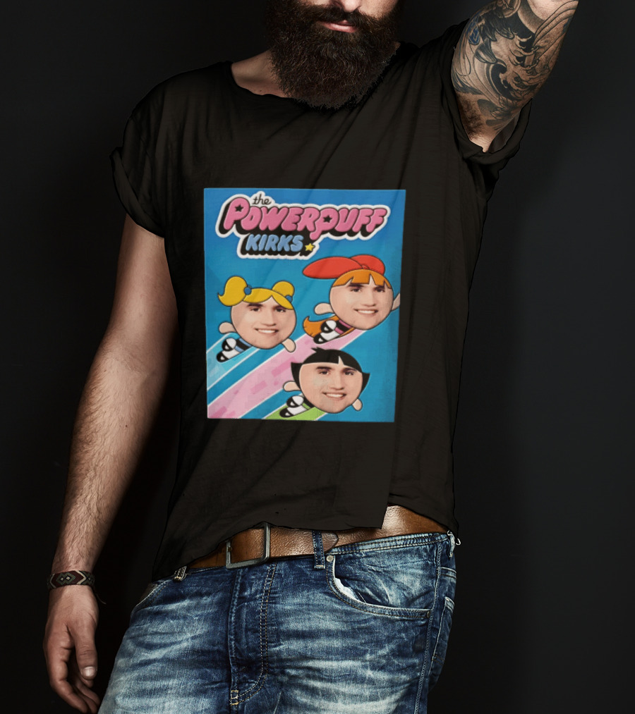 The Powerpuff Kirks Cartoon Characters Flying Faces T-Shirt