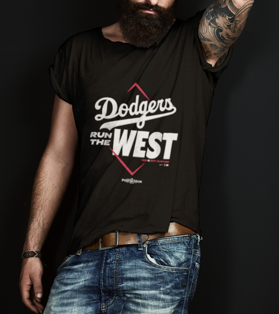 Dodgers Run The West MLB Diamond T-Shirt