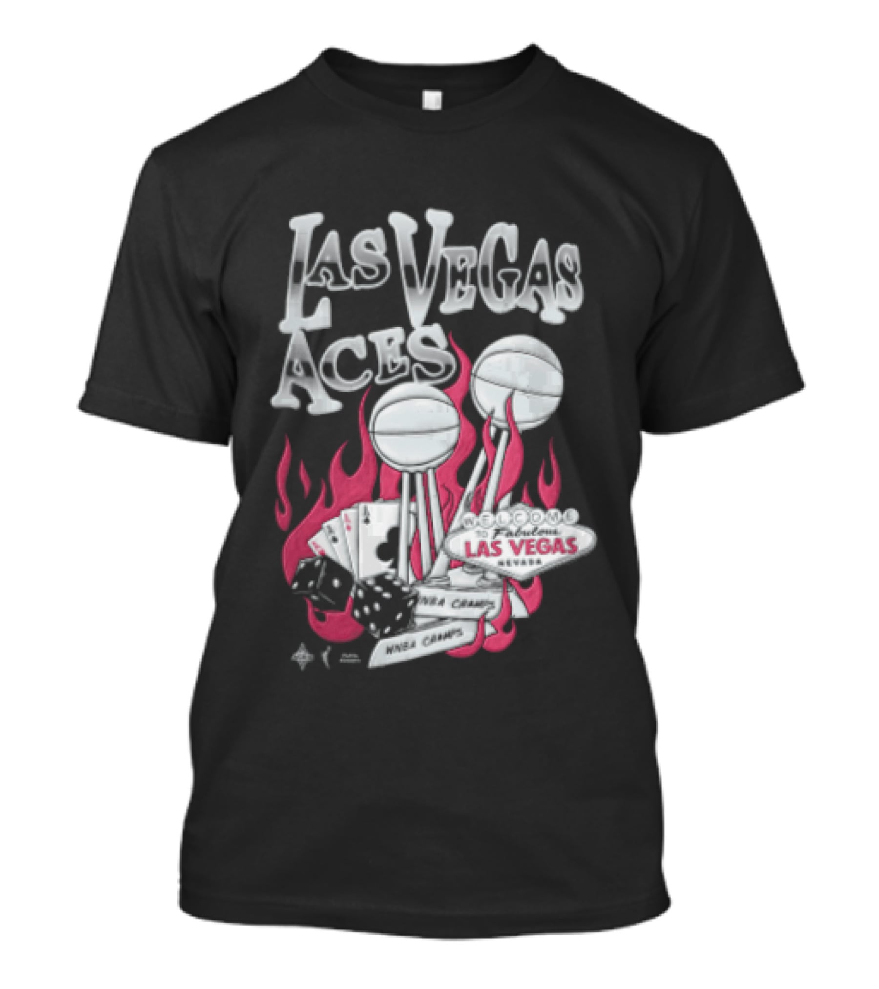 Las Vegas Aces Twice As Hot Dice And Flaming Cards T-Shirt