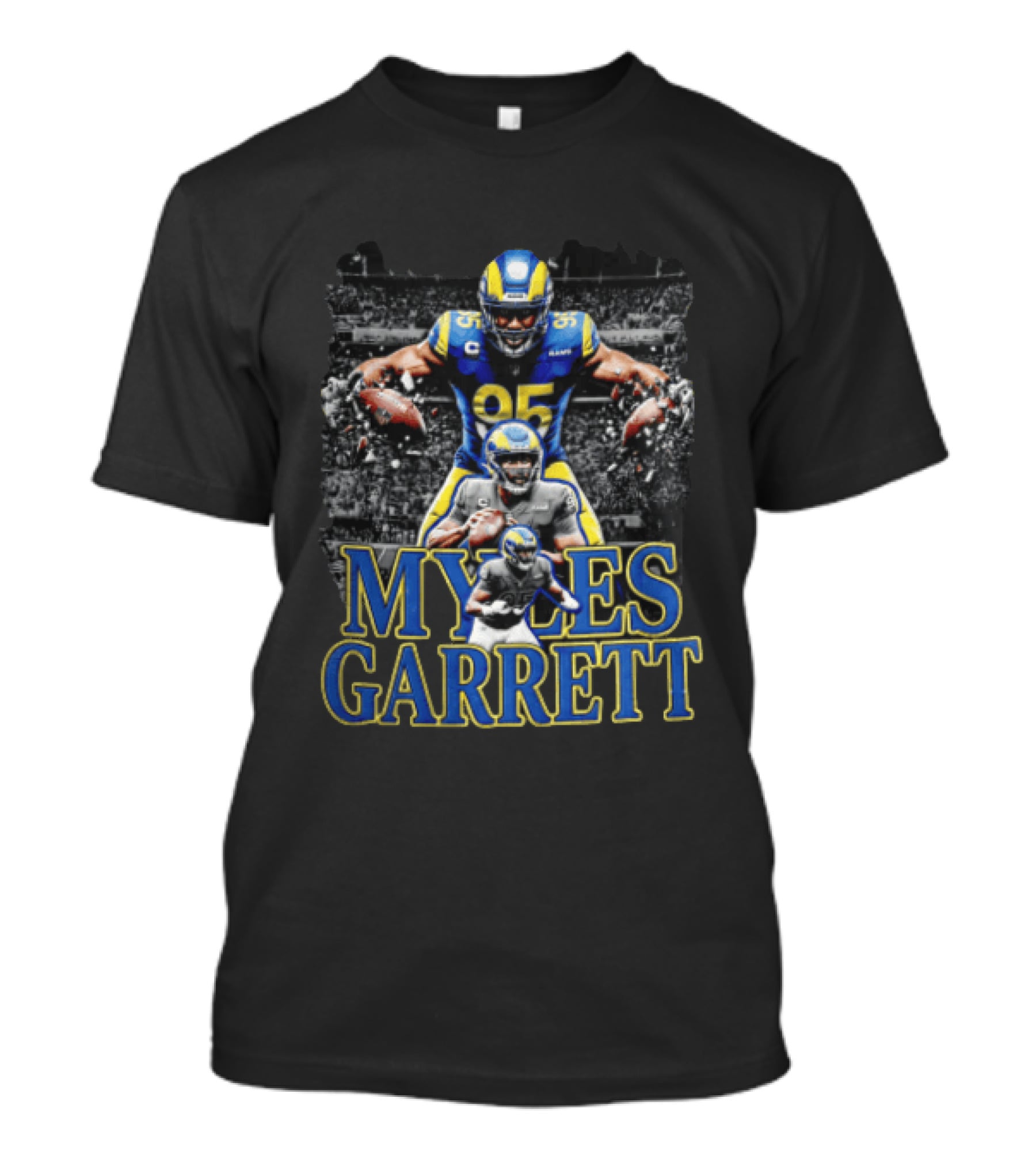 Los Angeles Rams Myles Garrett Football Player Collage Three Poses T-Shirt